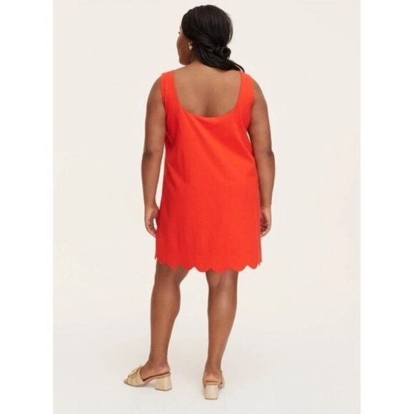 Kate Spade Womens XL Red Scalloped Mini Shift Dress Trendy Designer Vacation NWT - Picture 3 of 6